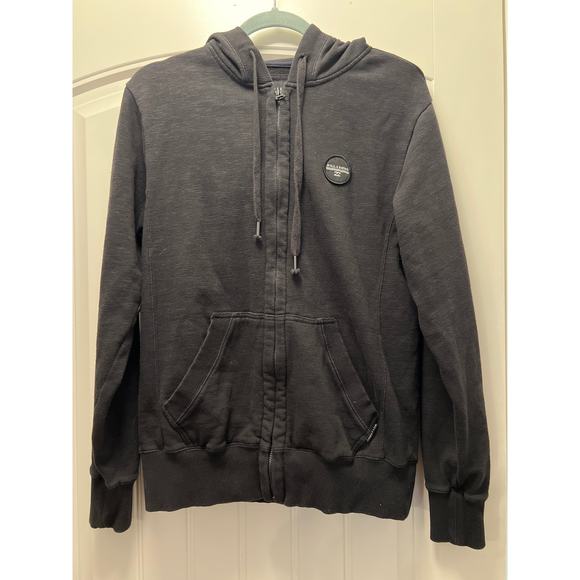 Billabong Men’s Zip Up Long Sleeve Hooded Drawstring Sweatshirt‎ Size S Black - Picture 1 of 4